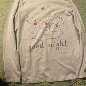 Purple Long Sleeve Koala Print Shirt and Pants SET